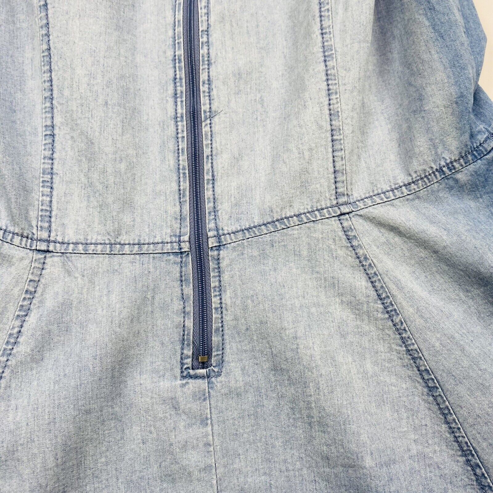 NWT $70 Miss Me Dress Size SMALL fit & flare Blue Acid Wash Denim Mini Dress