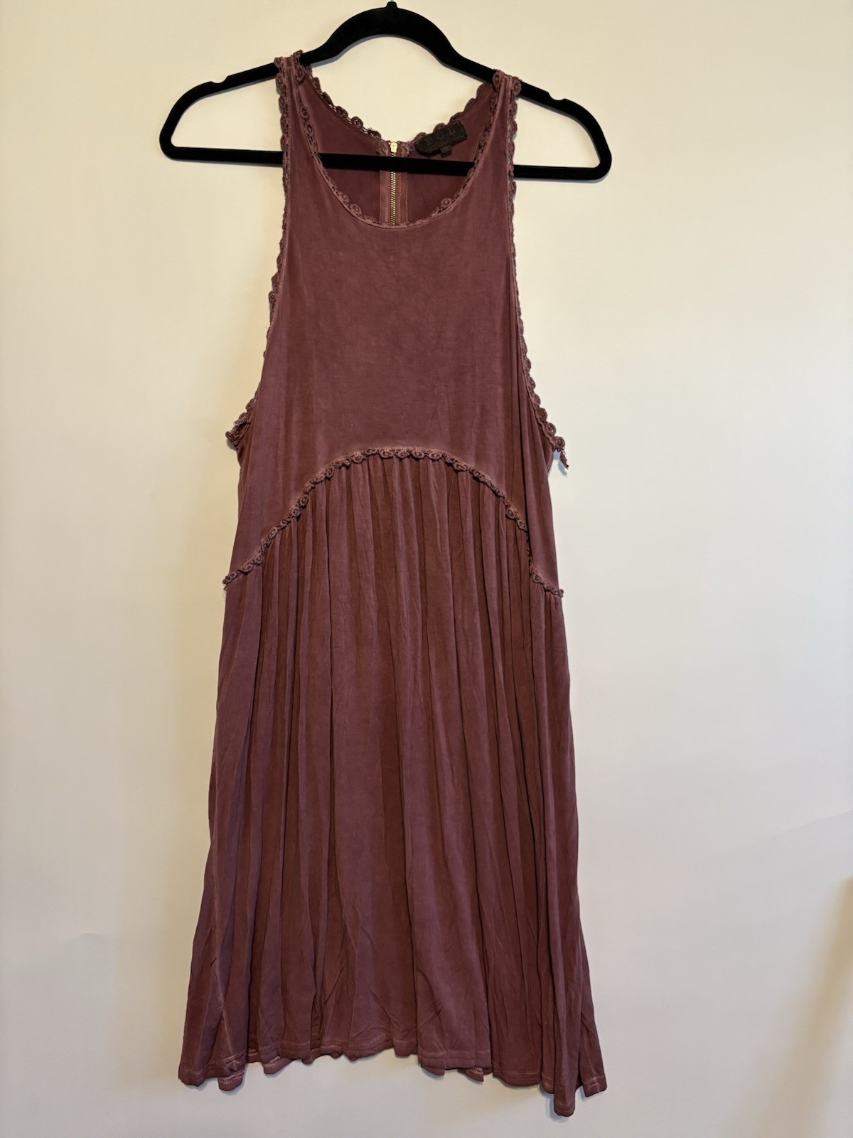 POL Dress Maroon Medium M Sleeveless Boho Festival Knee Length Beach Lounge Wear