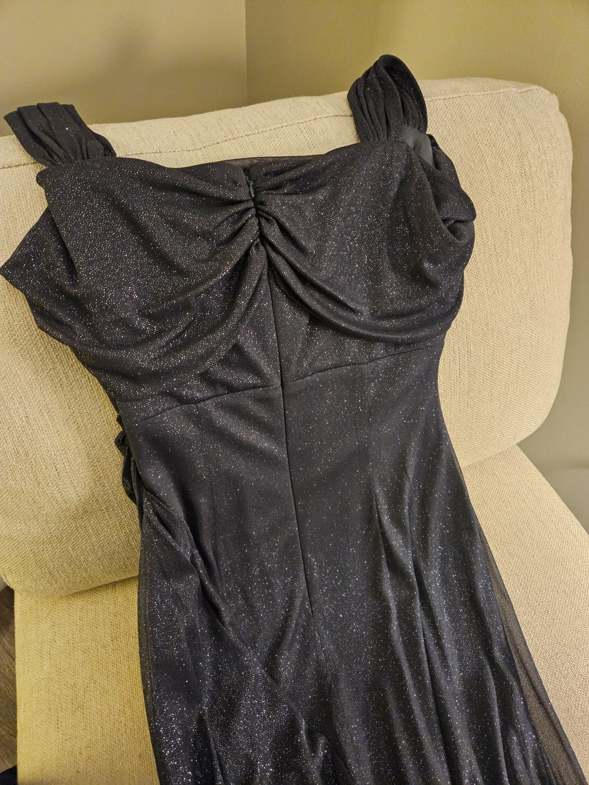 Alex Evenings Artisan Finish Gown, Shimmering Silver Slip-Shoulder Tags Included