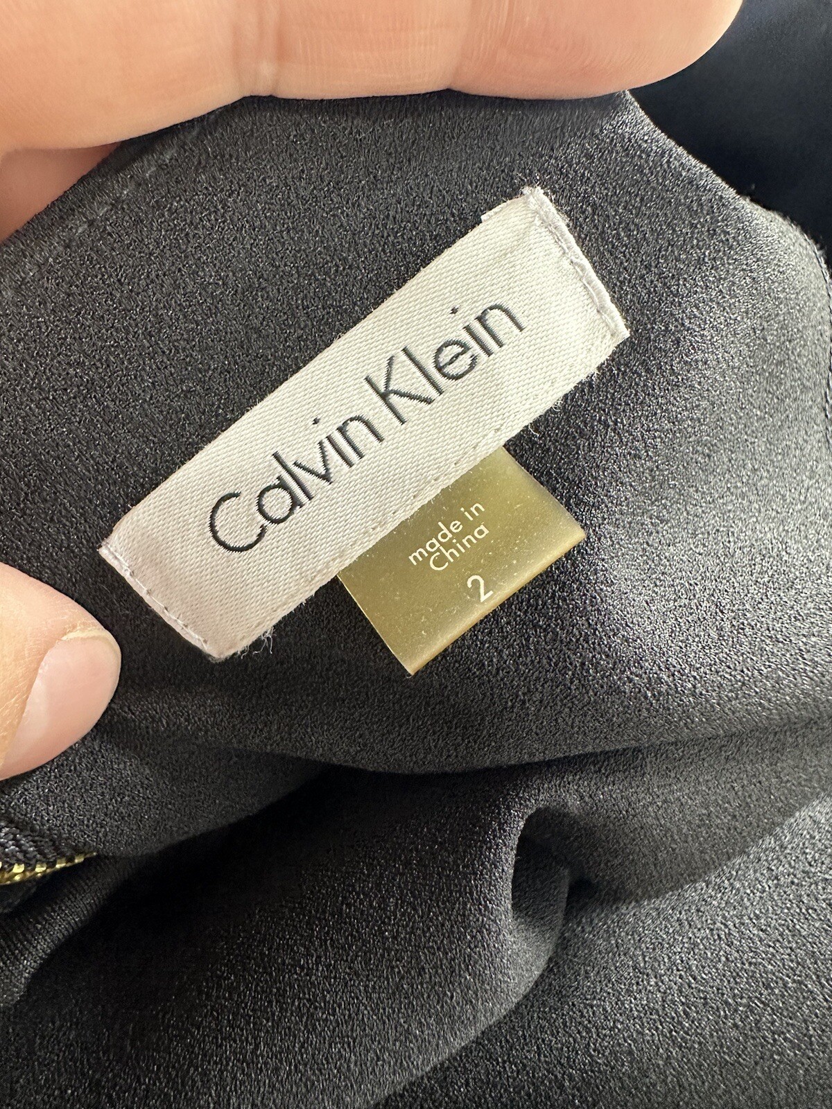 Calvin Klein Size 2 Black 3/4 Bell Sleeve Boat Neck Sheath Dress Formal H12