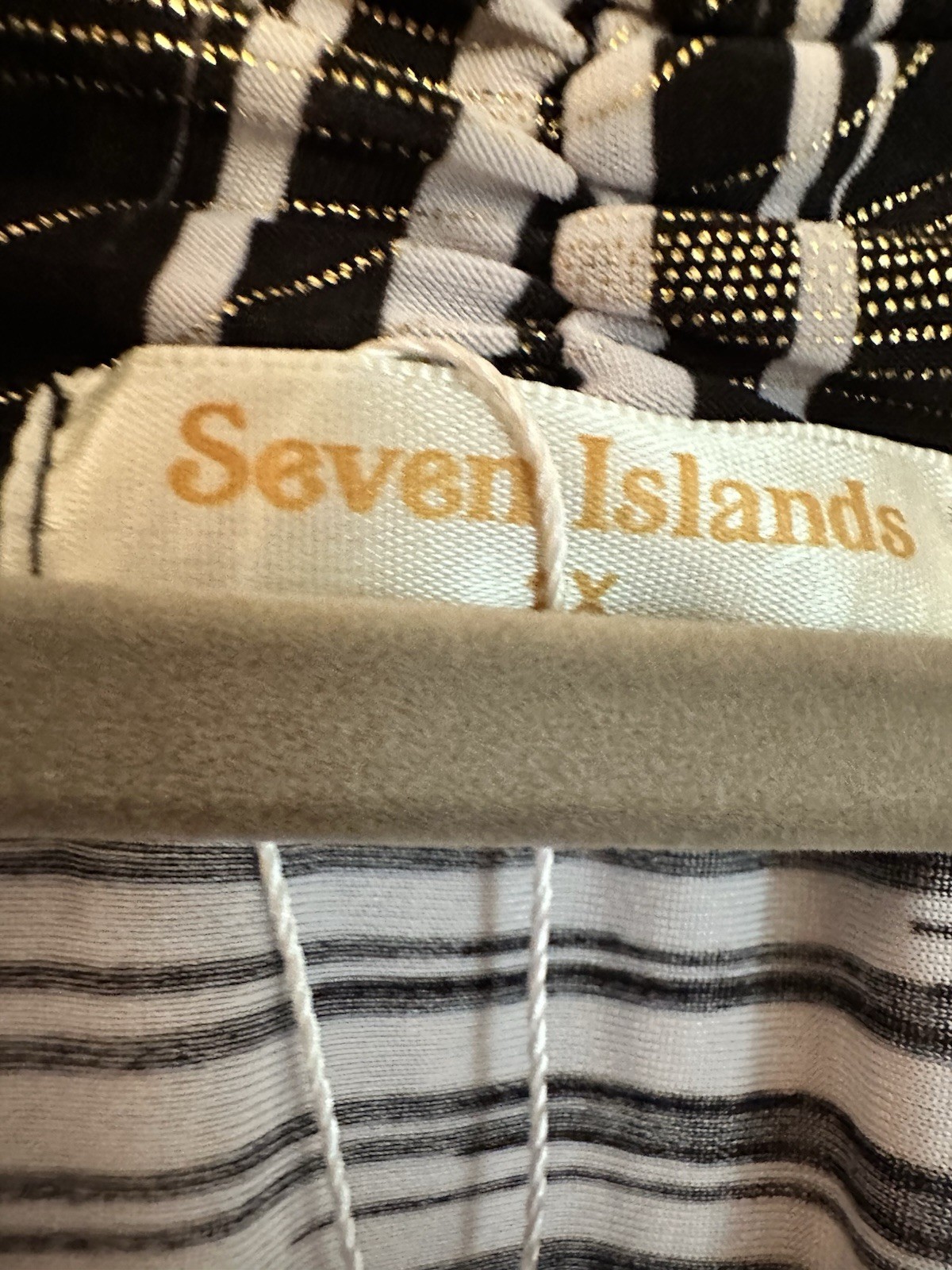 Seven Islands Brown, Cream And Gold Sleeveless Maxi Dress