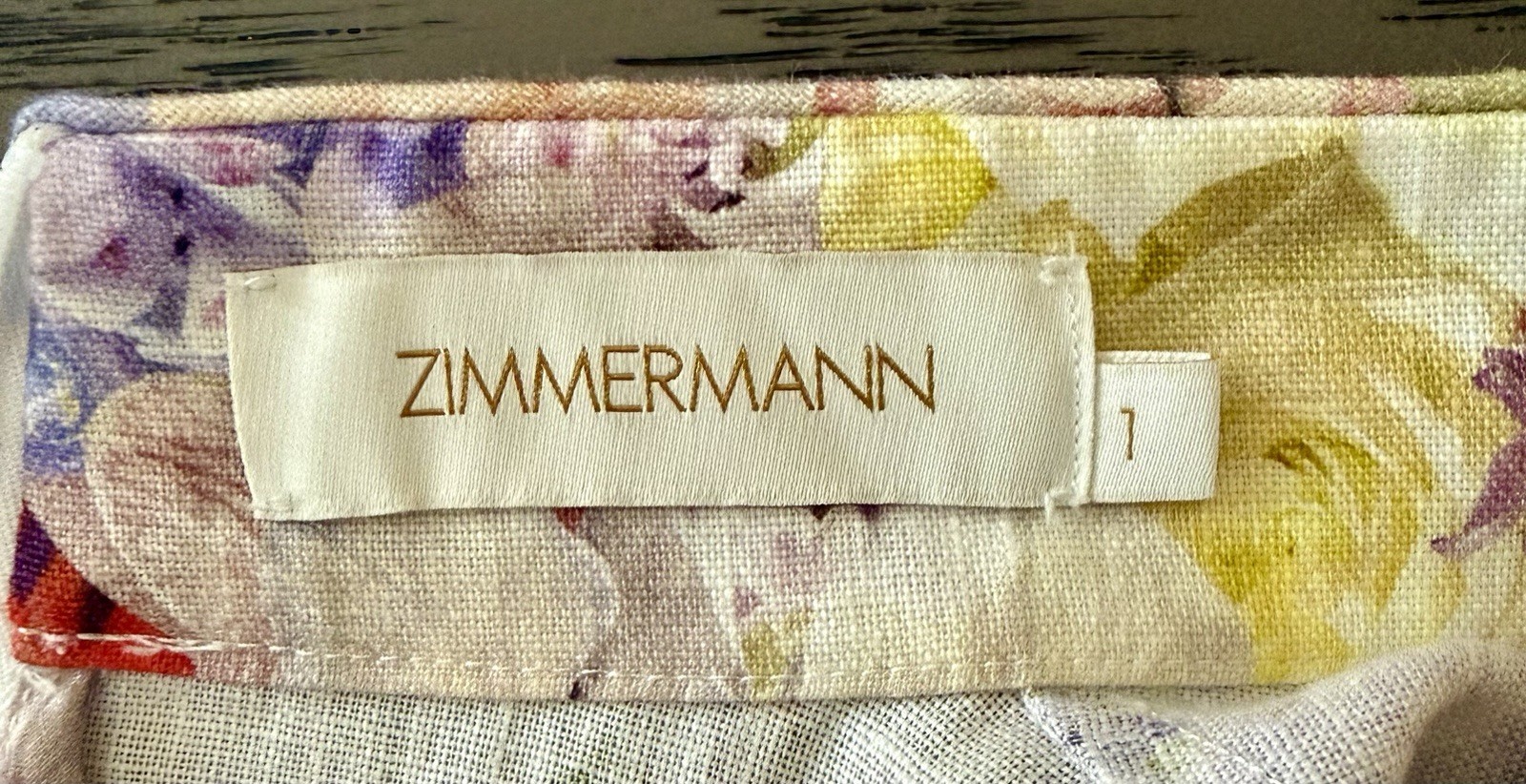 ZIMMERMANN Buttoned Floral Linen & Ramie Belted Mini Dress Size 1 AU, 4-6 US
