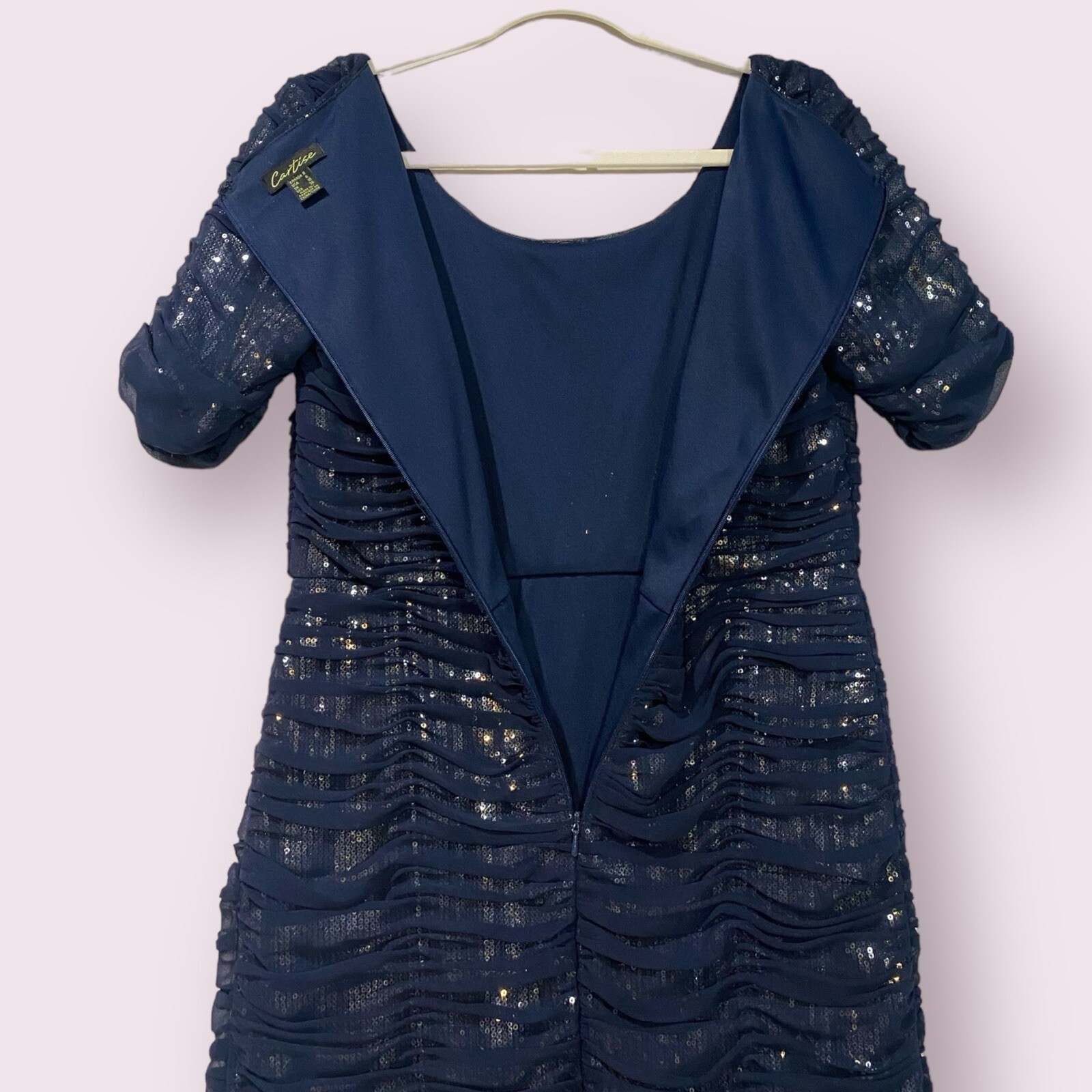 Cartise Womens Ruched Sequin Dress Size 6 Formal Event Holiday Party $250