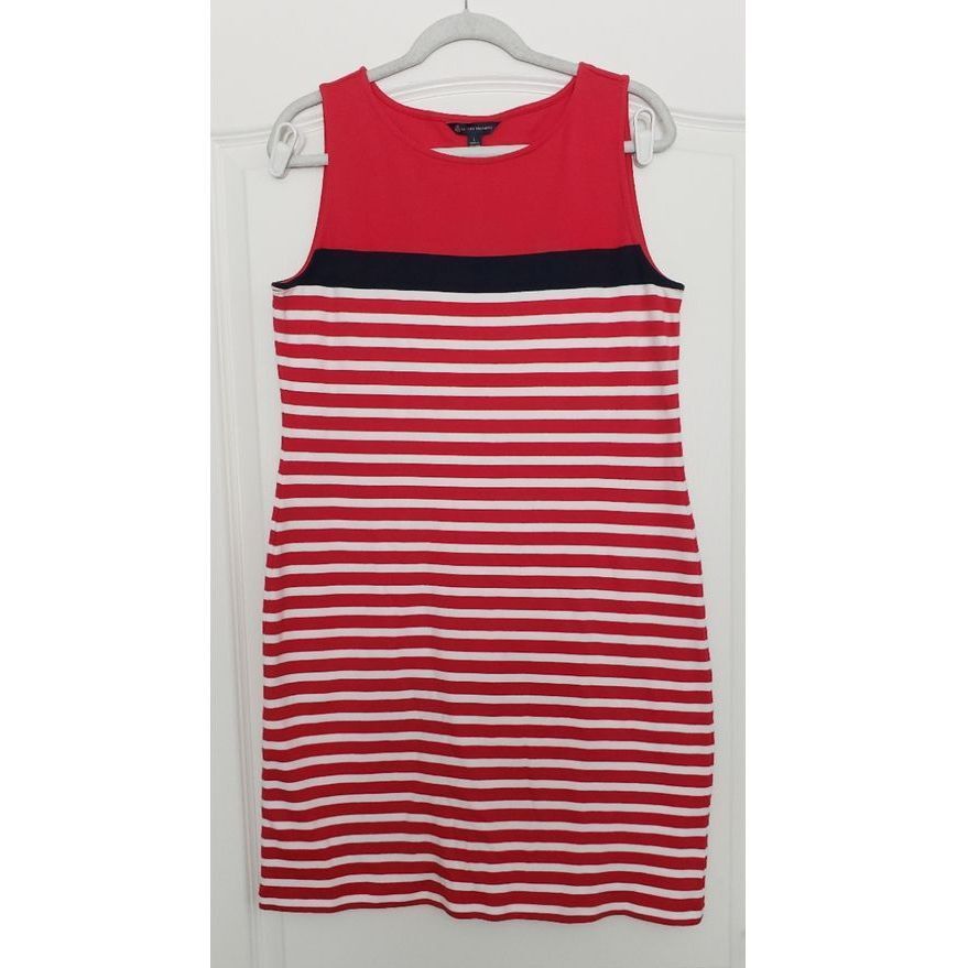Brooks Brothers Cotton Striped Tank Dress Sz L Nautical Patriotic