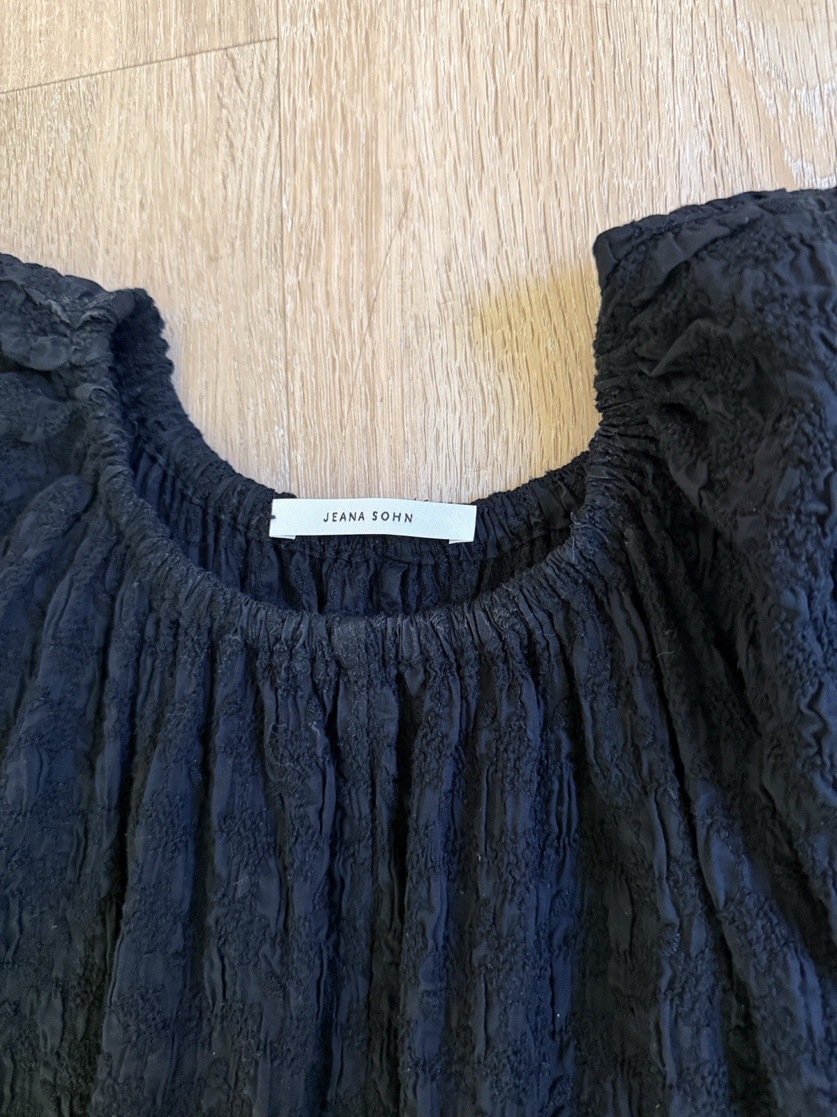 Jeana Sohn Black Textured Cap Sleeve Maxi Dress Size 1
