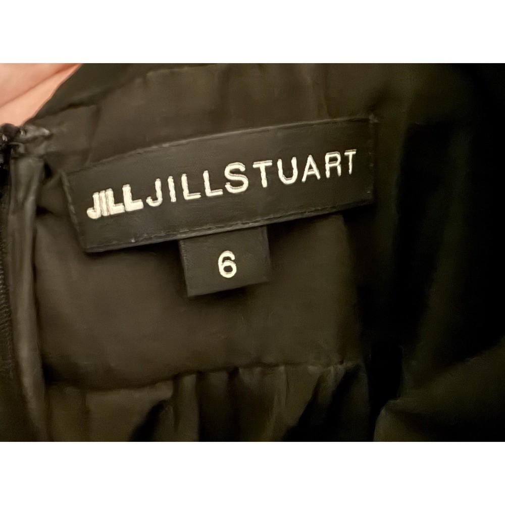 Jill Jill Stuart Black Gold Polka Dot Pleated Tulle V-Neck Gown Dress Size 6