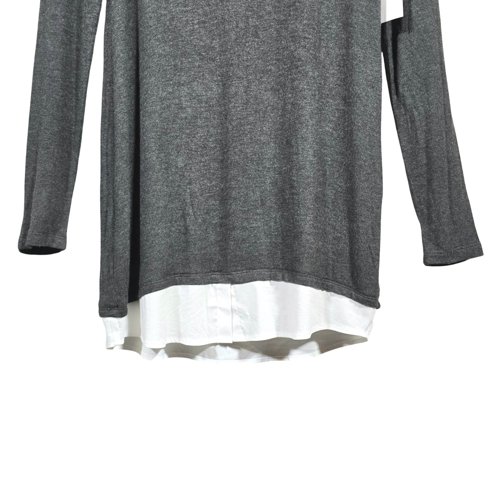 BAILEY 44 Cher Sweater Dress Anthracita Gray Layered Look Size M Modern Chic