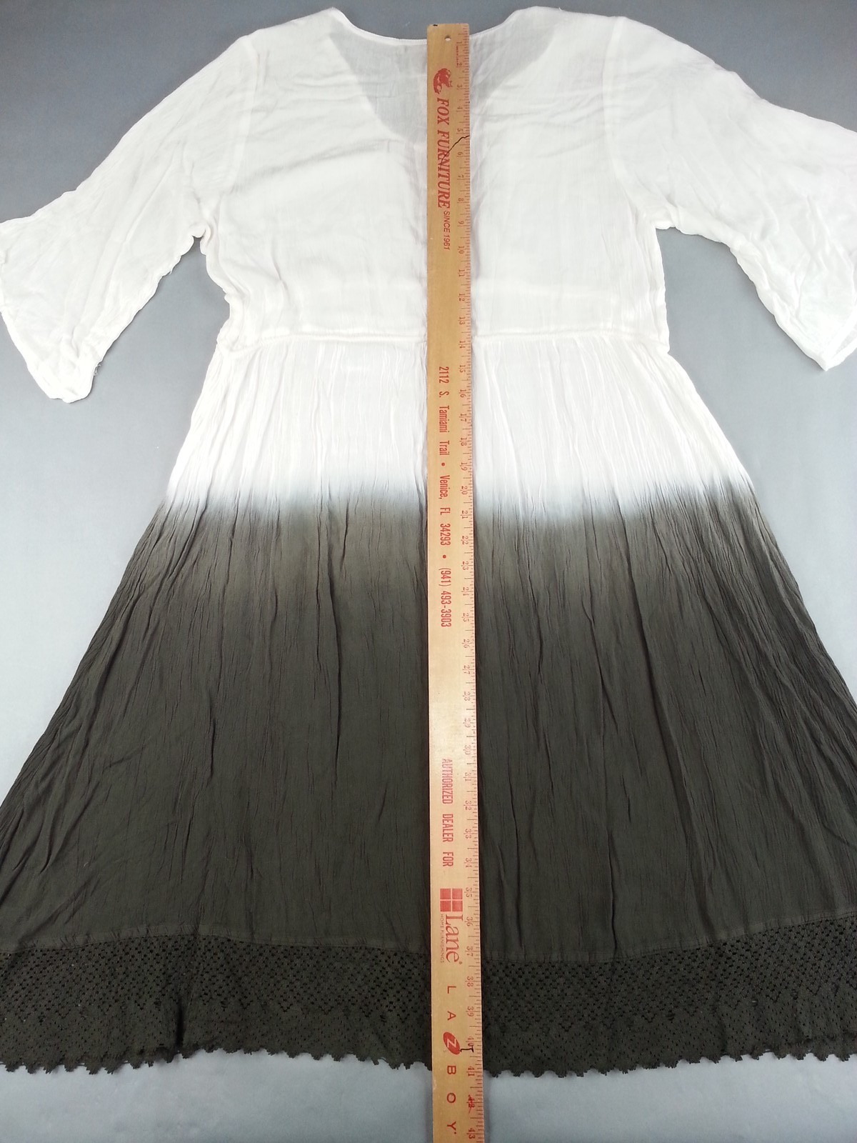NWT Cute Options Womens XL Ombre Rayon Beach Dress White Beach Tassel Drawstring