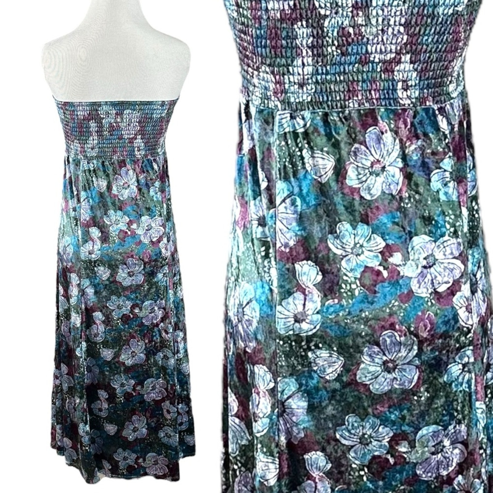 Free People Carpe Diem Convertible Maxi Skirt in Sea Glass XS NEW Mermaid Fairy