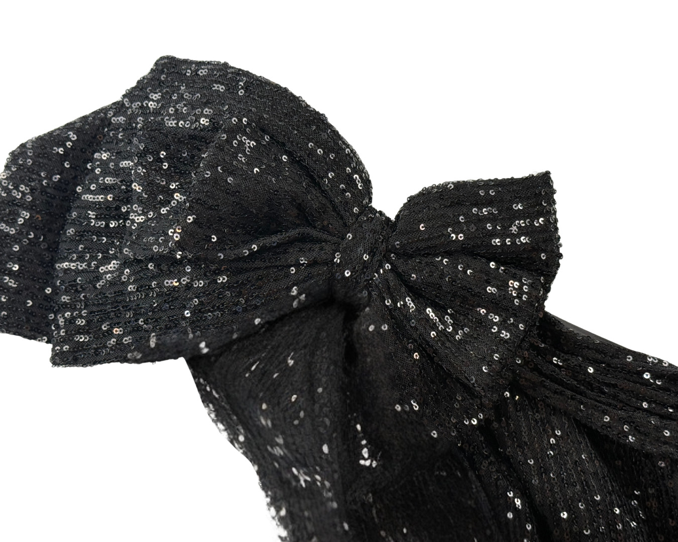 Mac Duggal Ieena Black Sequin One Shoulder Bow Formal Gown Dress Women’s 10 NWOT