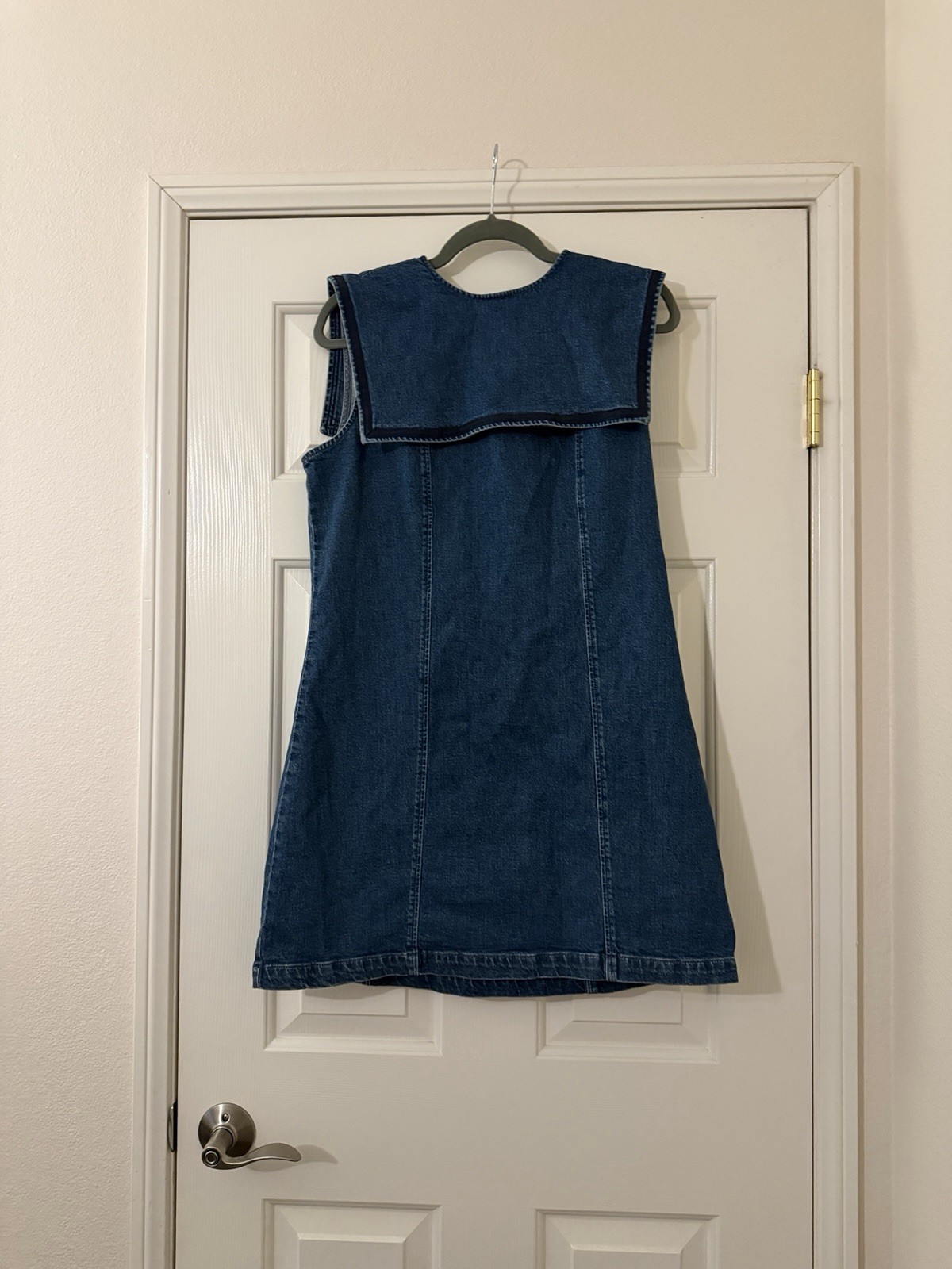 NWT GAP X DÔEN Sailor Mini Dress Denim dress Large 12, Navy blue denim