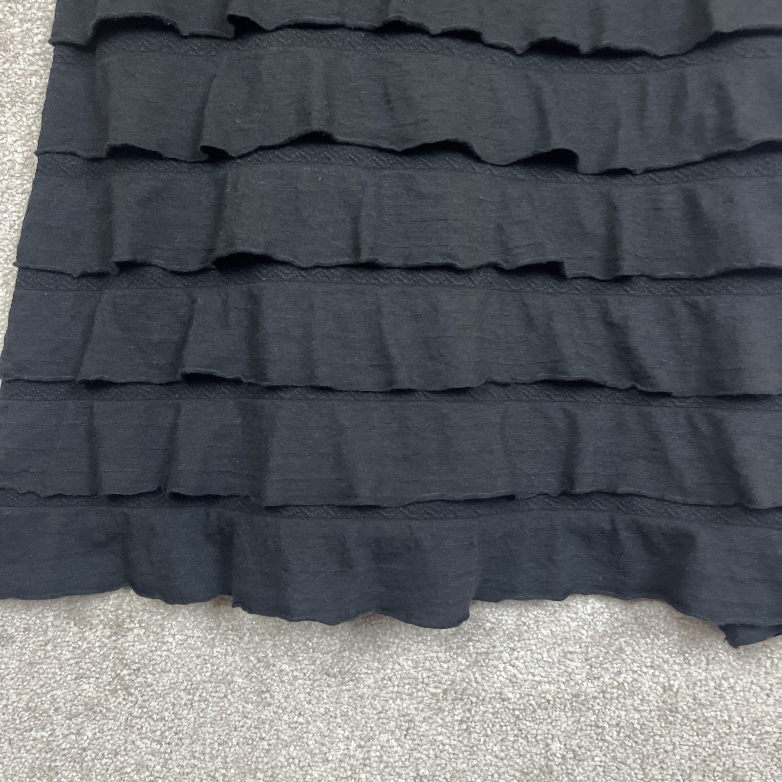 Max Studio Dress Womens Medium Black Sleeveless Stretch Layered V Neck- 4928