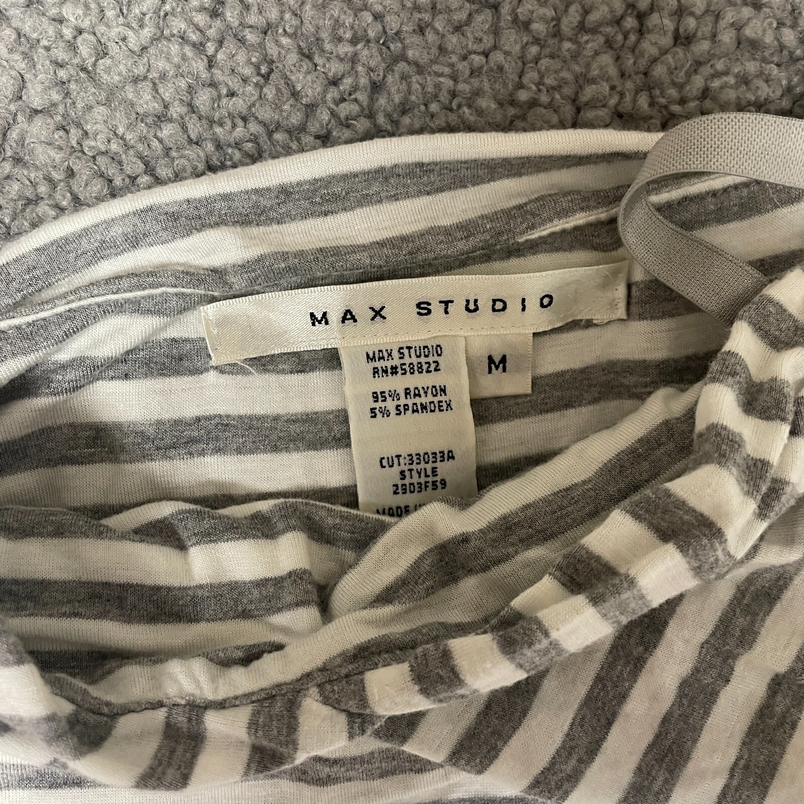 MAX STUDIO Maxi Dress medium Sleeveless Gray & White Stripe Tank Stretchy