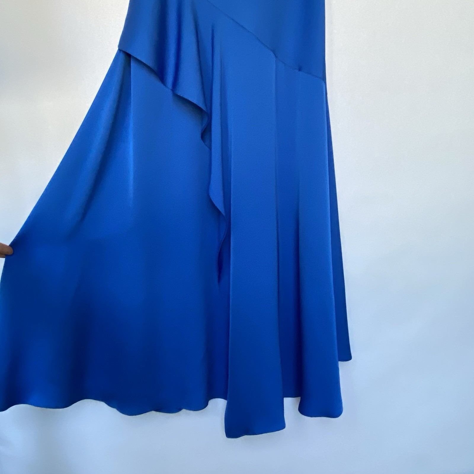 NWT Kobi Halperin Lili Bias Cut Blue Jay Long Midi Dress Evening Wedding Guest S
