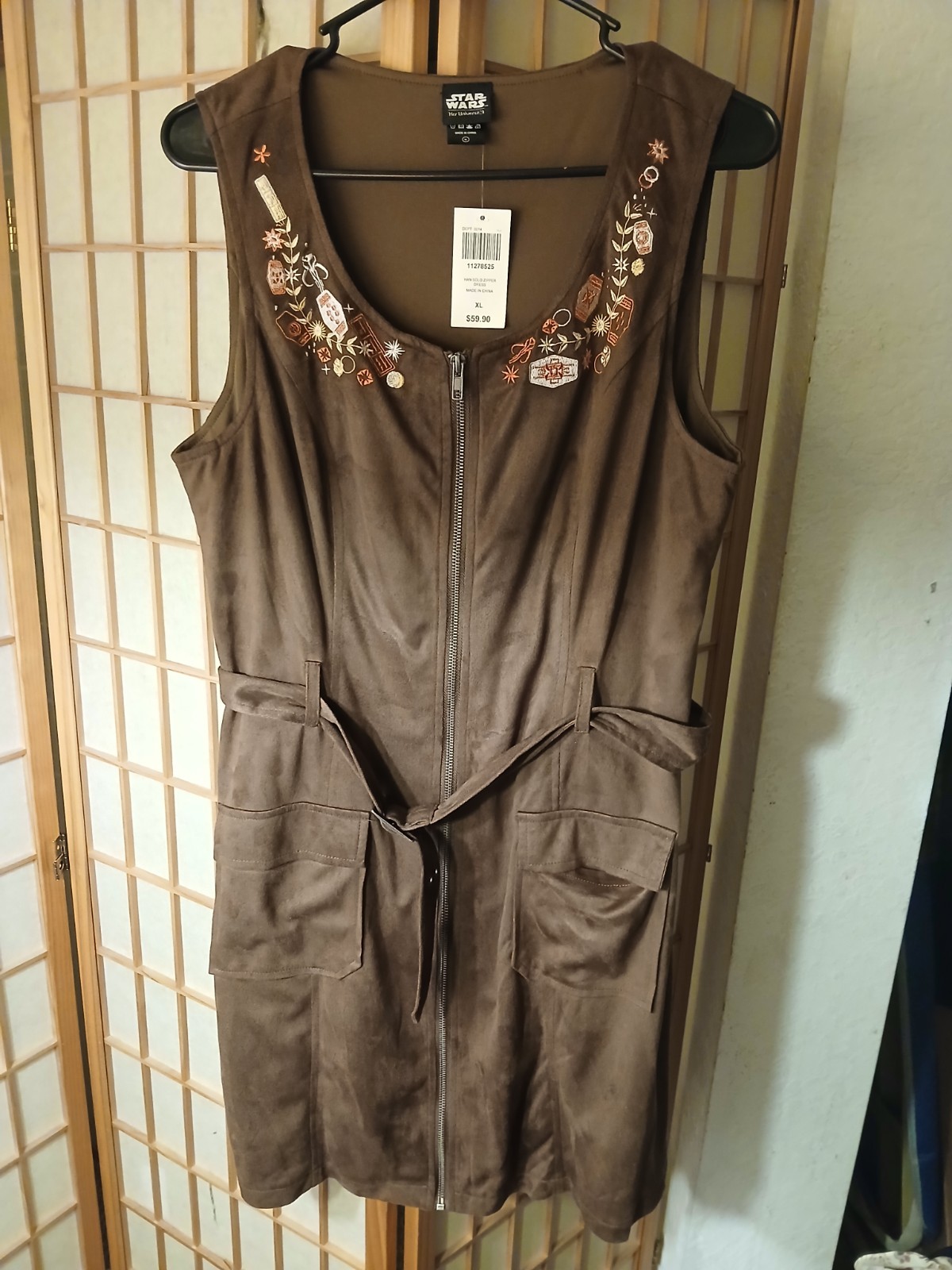 NWT Her Universe Star Wars Han Solo Suede Zipper Dress — Size XL