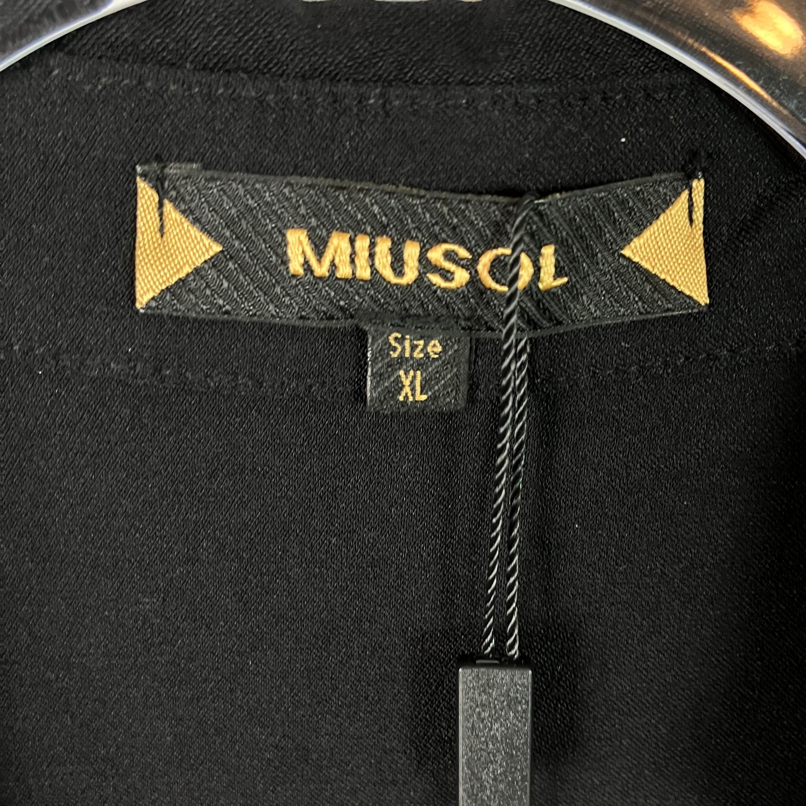 Miusol Collared Wrap-Style Dress Women’s Size XL Black 3/4 Sleeve NWT