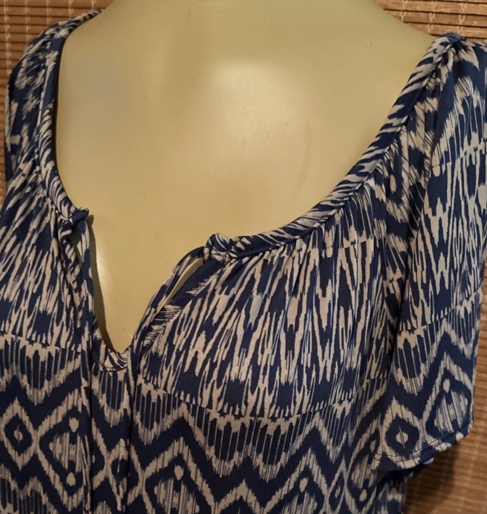 NY Invasion Multicolor Pullover Silky Stretch Sz Large Slip On Summer Dress