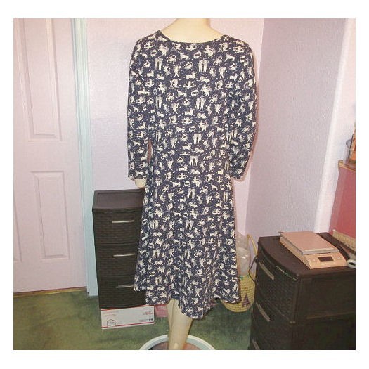 Vtg Mata Celestial Astrology Signs Dress Size L Horoscope Cosmic Astral Lunar