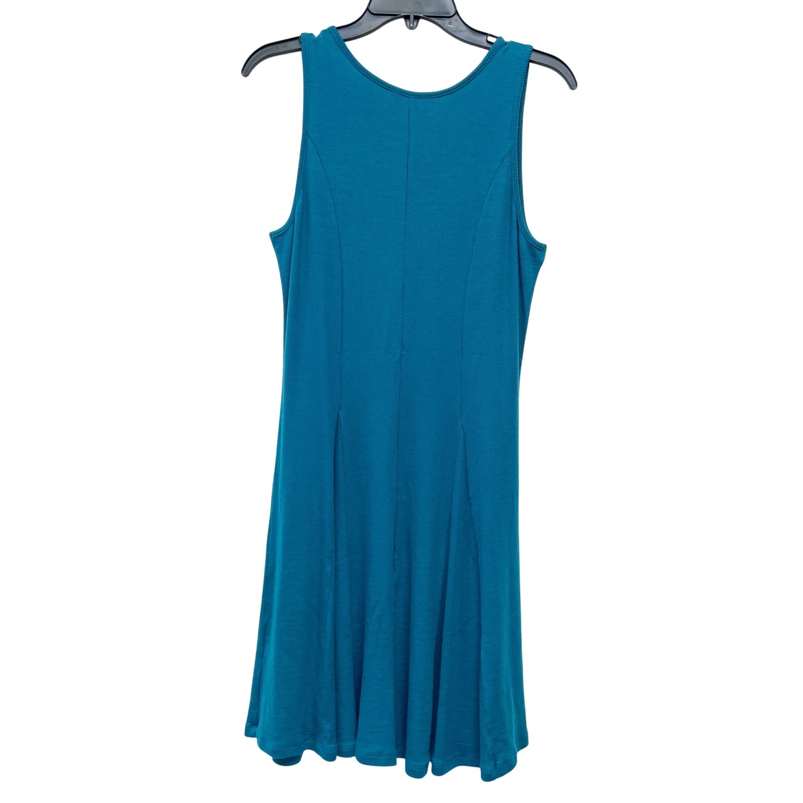 Toad & Co Women’s Teal Blue Daisy Ribbed Sleeveless Mini Dress Size M