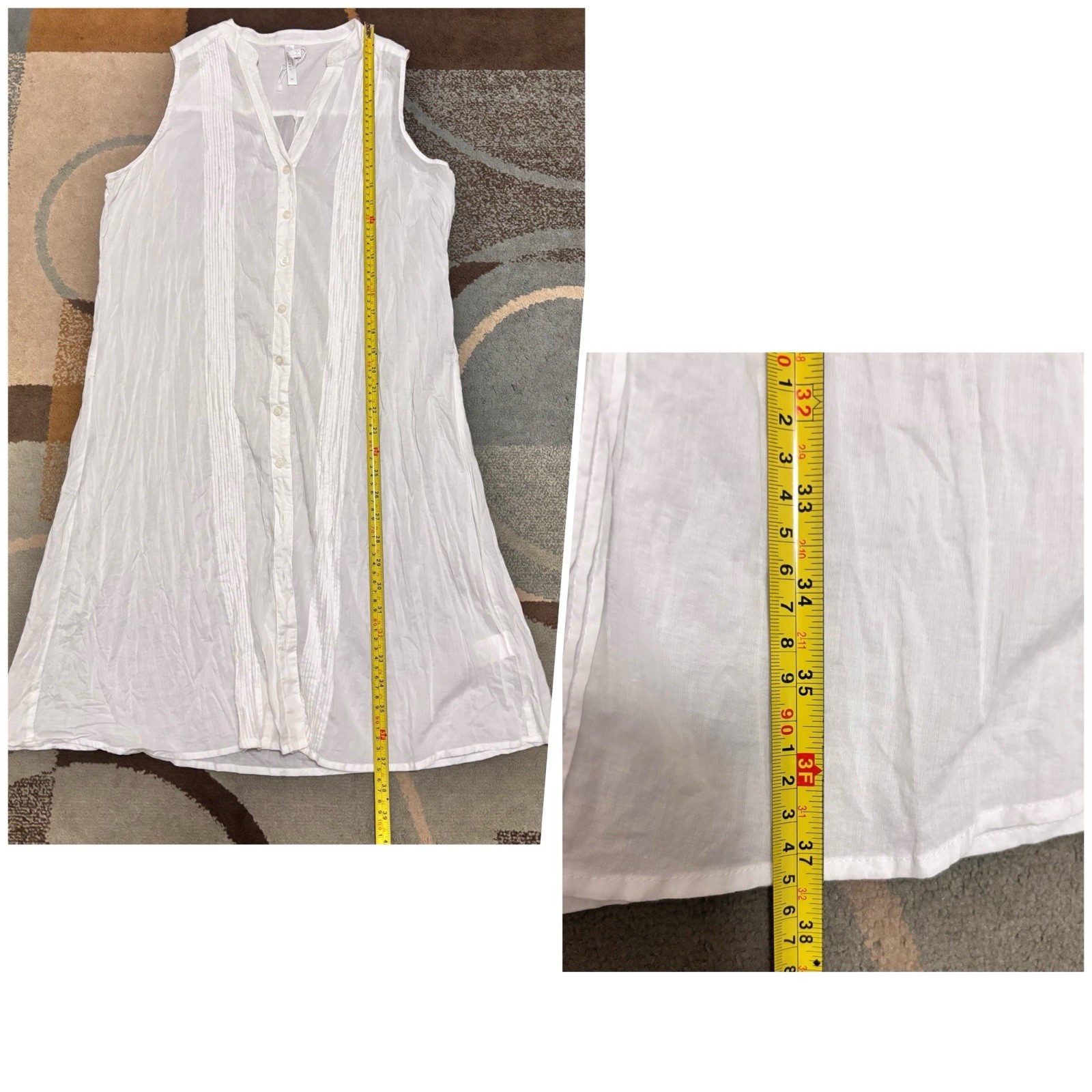 Seafolly Australia Ruched Button Down Summer White Dress , Size M . Brand New.