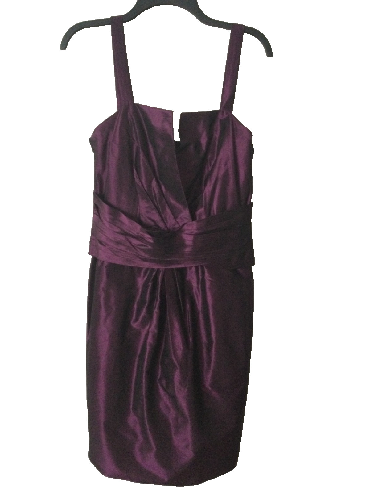 VERA WANG Lavender Label Purple Silk Cocktail Mini Dress 8 Straps Lined Zip