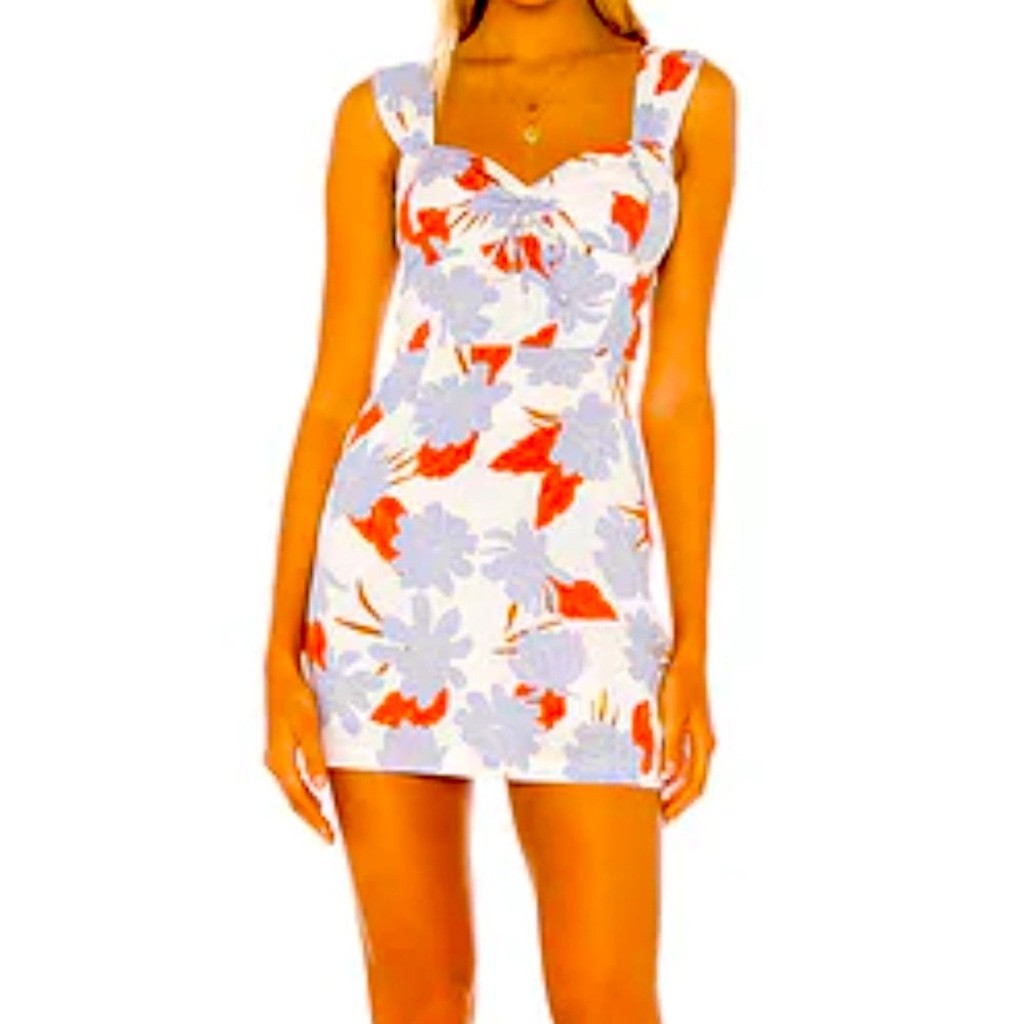 L*Space Revolve White Orange blue Mini Dress
