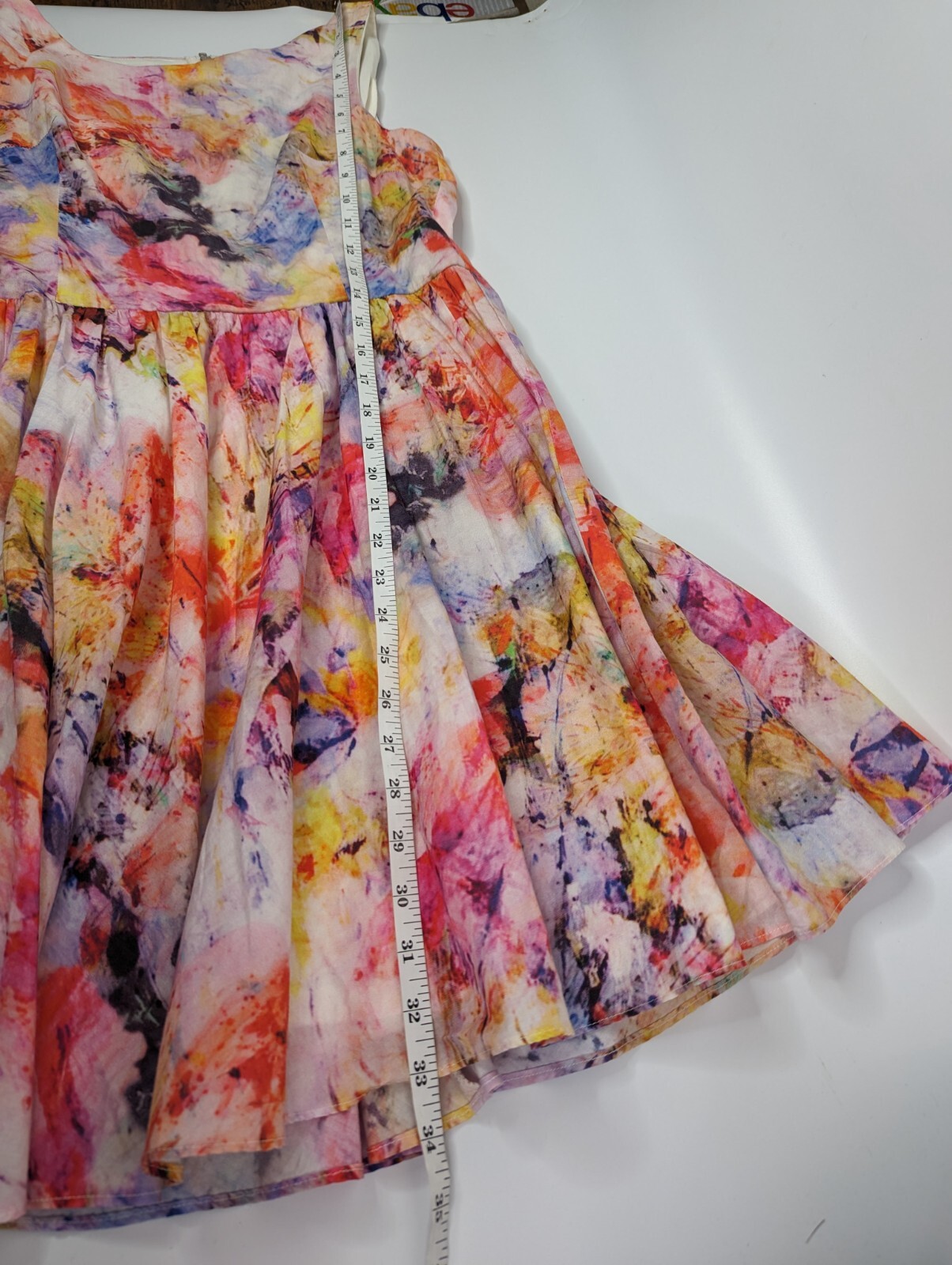 Betsey Johnson Womens Orange Purple Tie Dye Round Neck Zip Fit And Flare Dress 4
