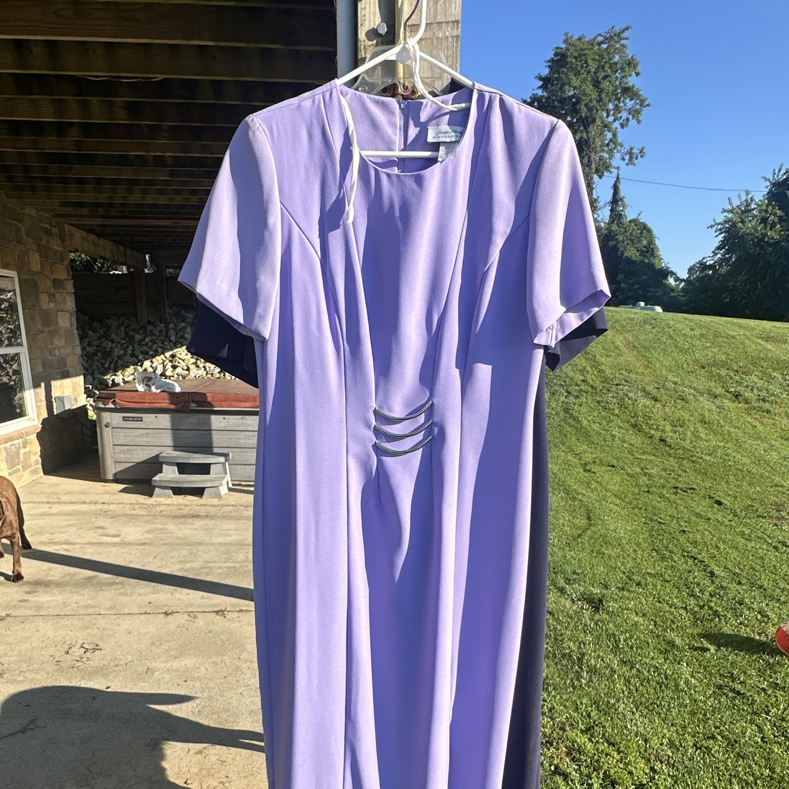 Giorgio Fiorlini Collection Purple Round Neck Long Dress 11-12 Vintage . ****