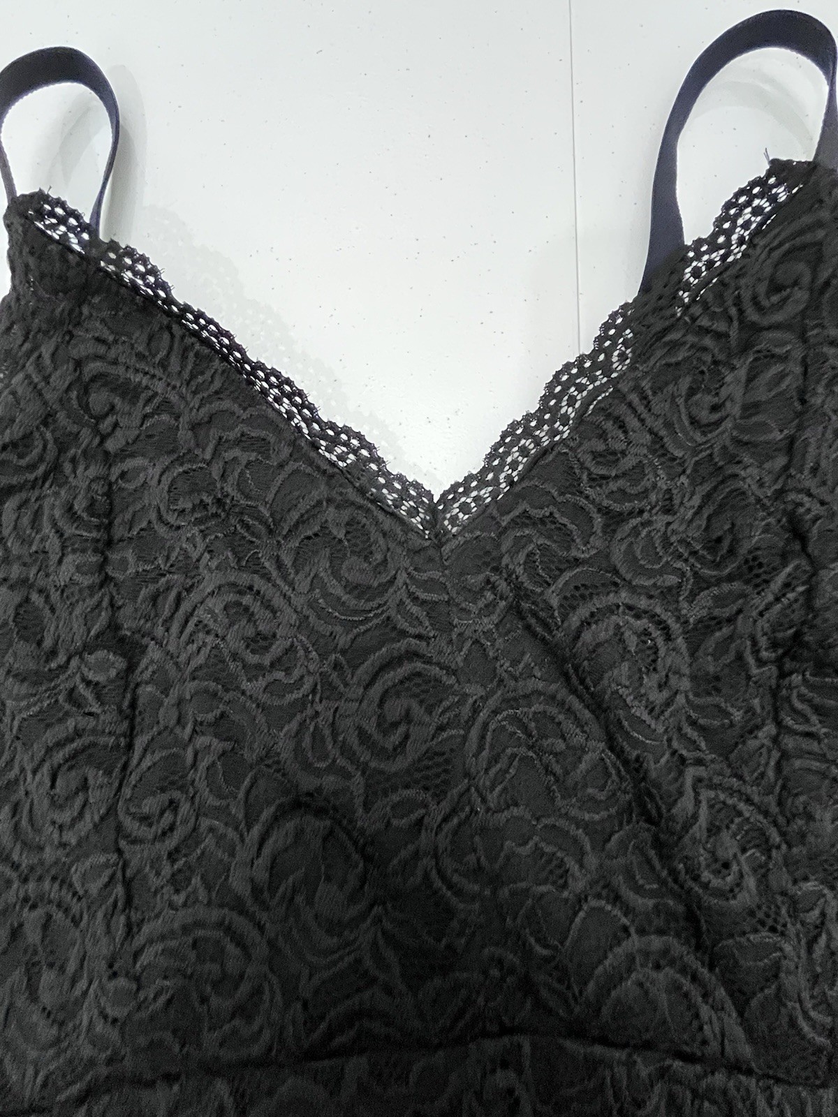Torrid Dress Womens Black Lace Adjustable Straps Lined Scalloped Trim Stretch