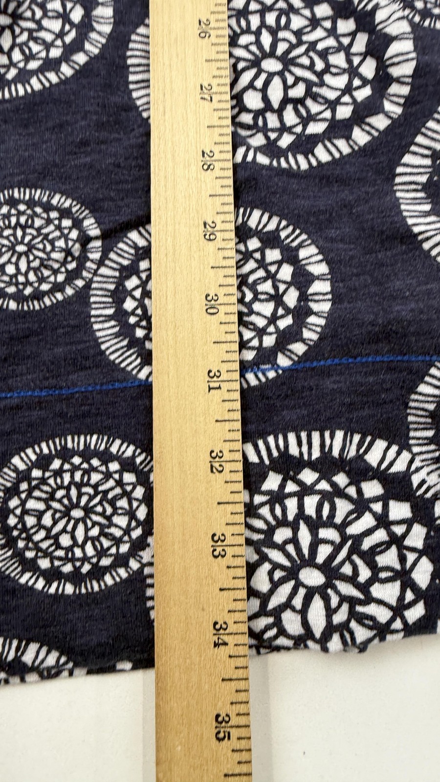 Hatley Dress Womens Medium Blue A-Line Shift V-Neck 3/4 Sleeve Geometric Print