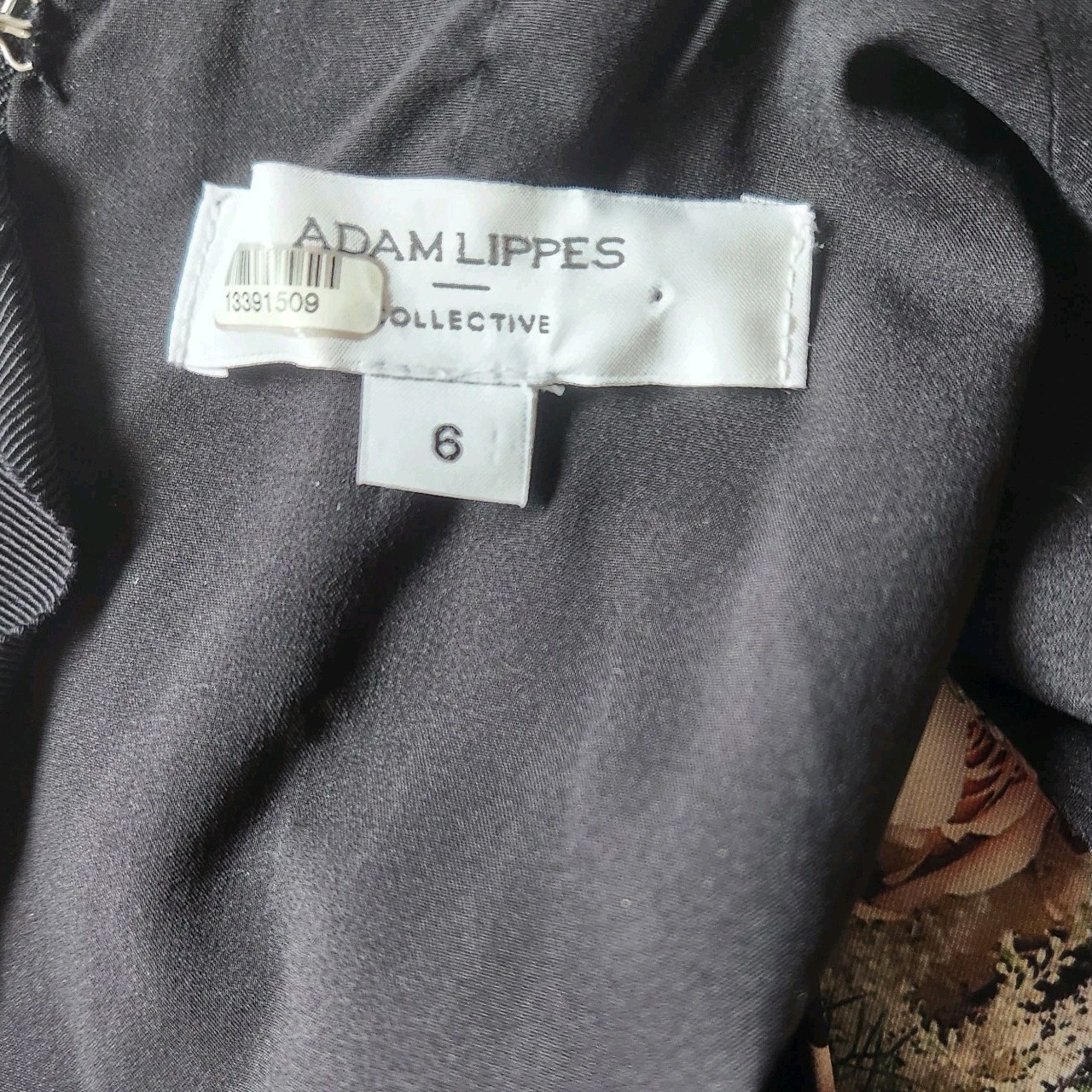 ADAM LIPPES Collective Black Floral Side Drape Dress Sz 6 RTR Florist Collab