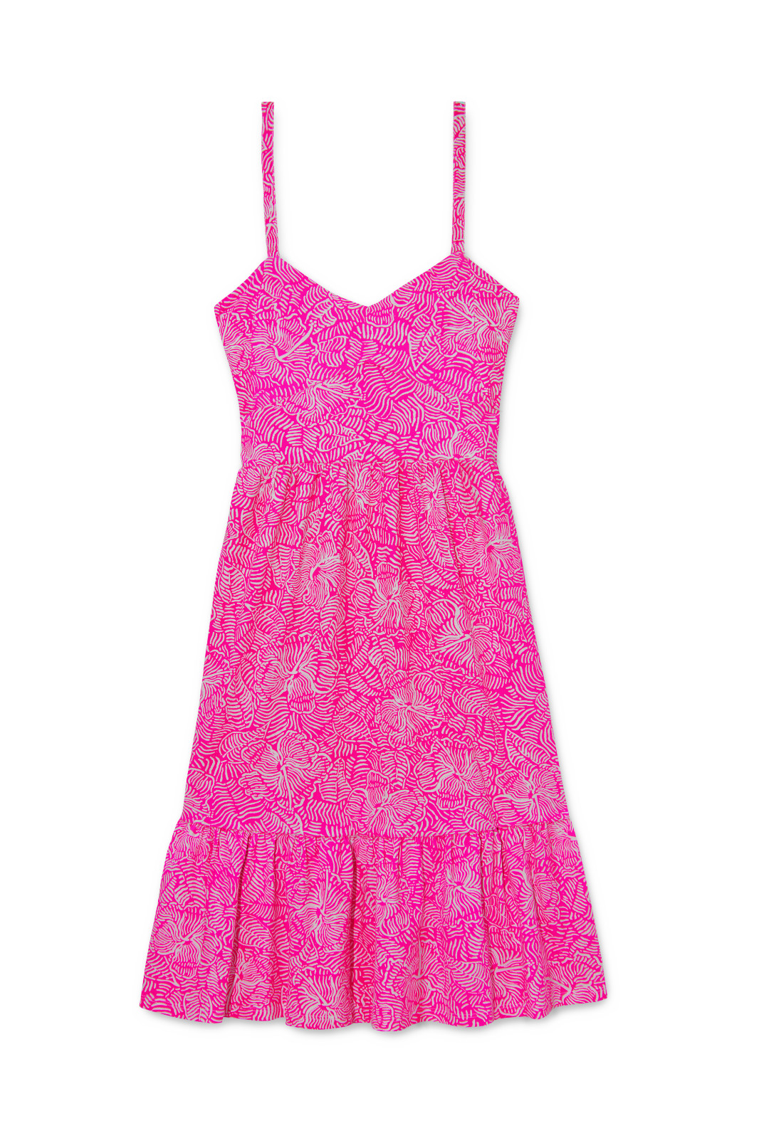 PEP – Women’s Sundress Printed Sleeveless Midi Dress – XL – Pink Paradise