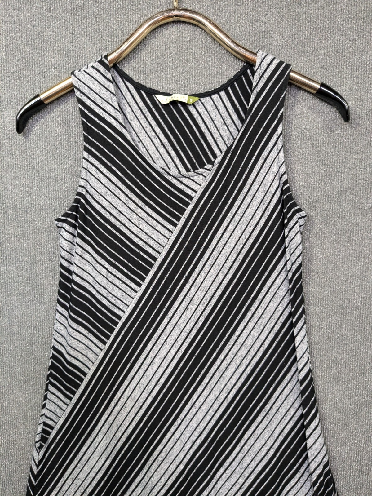 Chalet Et Ceci Maxi Dress Womens Small Stripe Bardot Black Gray Tank Bamboo
