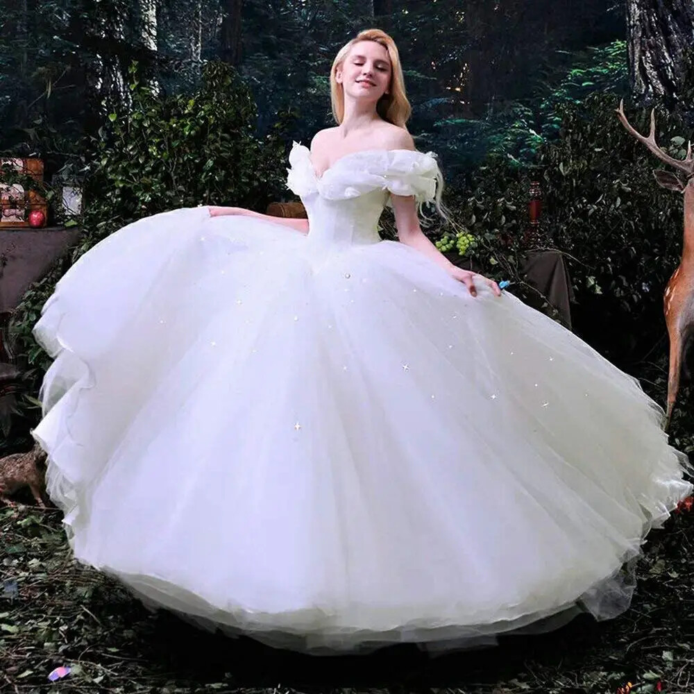 Ball Gown Princess Cinderella Butterfly Off the Shoulder Ball Gown Prom Dresses