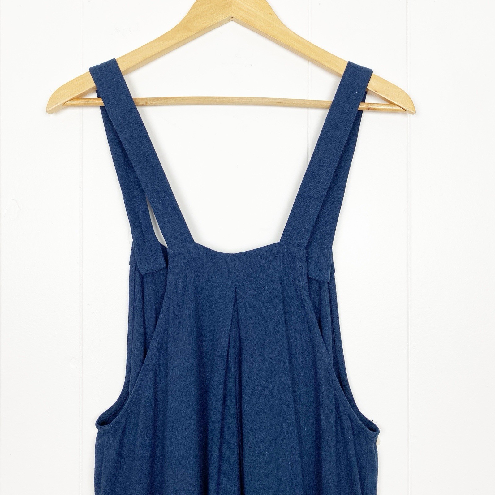 Automet Overalls Shortalls Women’s Size Medium Linen Blend Romper Jumpsuit Blue