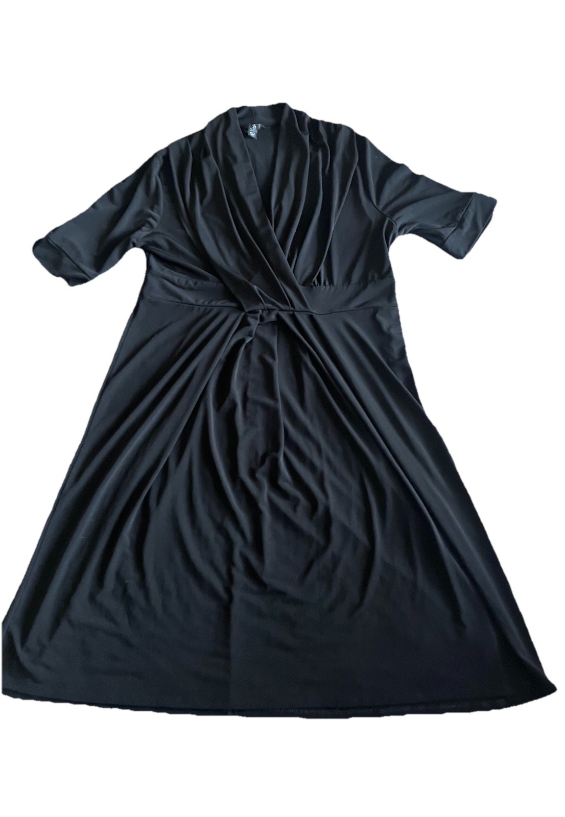 Size M (8-10) – Black- George Knee Length Comfortable Dress. 37” Length.
