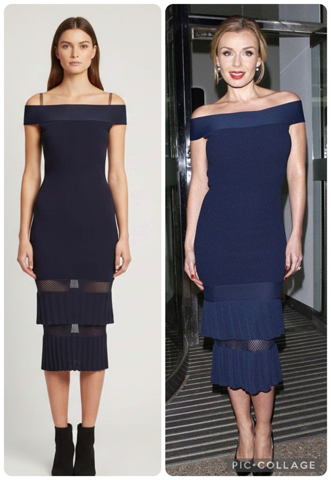 Roland Mouret Navy Bardot Amery mermaid uk 10 usa 6 RRP £995