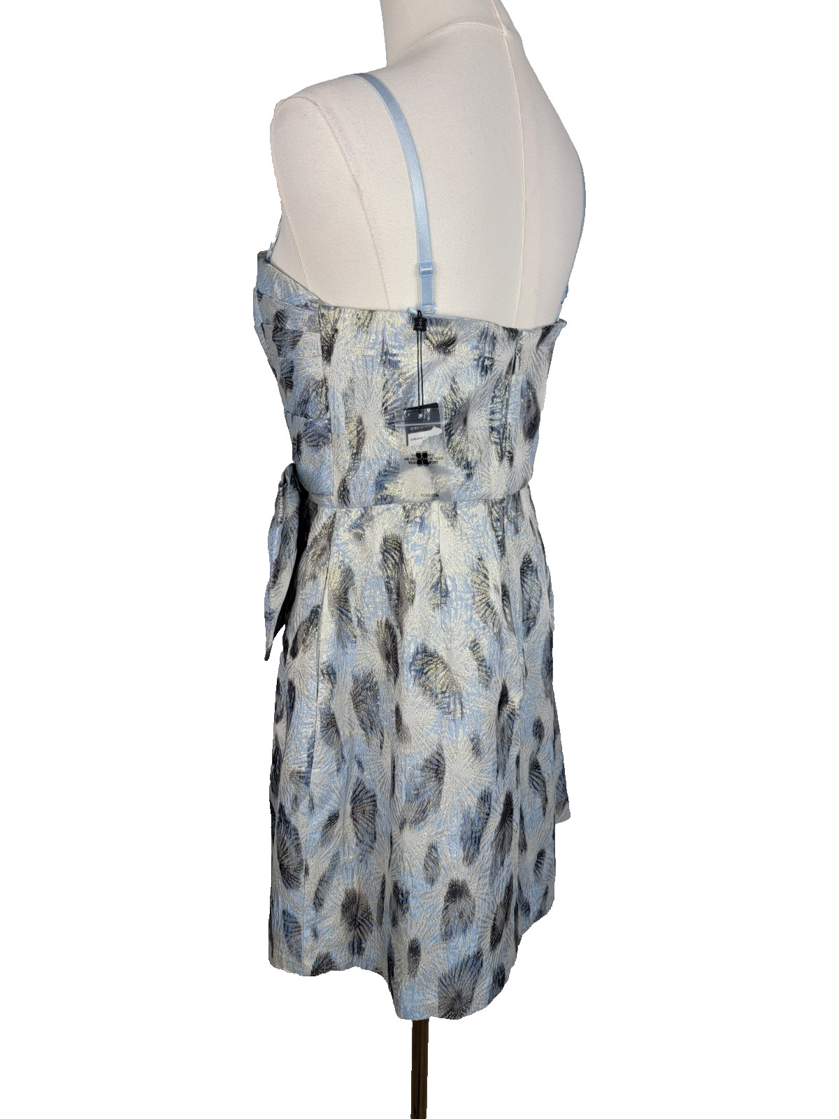 BCBGMAXAZRIA Haze Combo Metallic Jacquard Strapless Dress Nwt Size 10