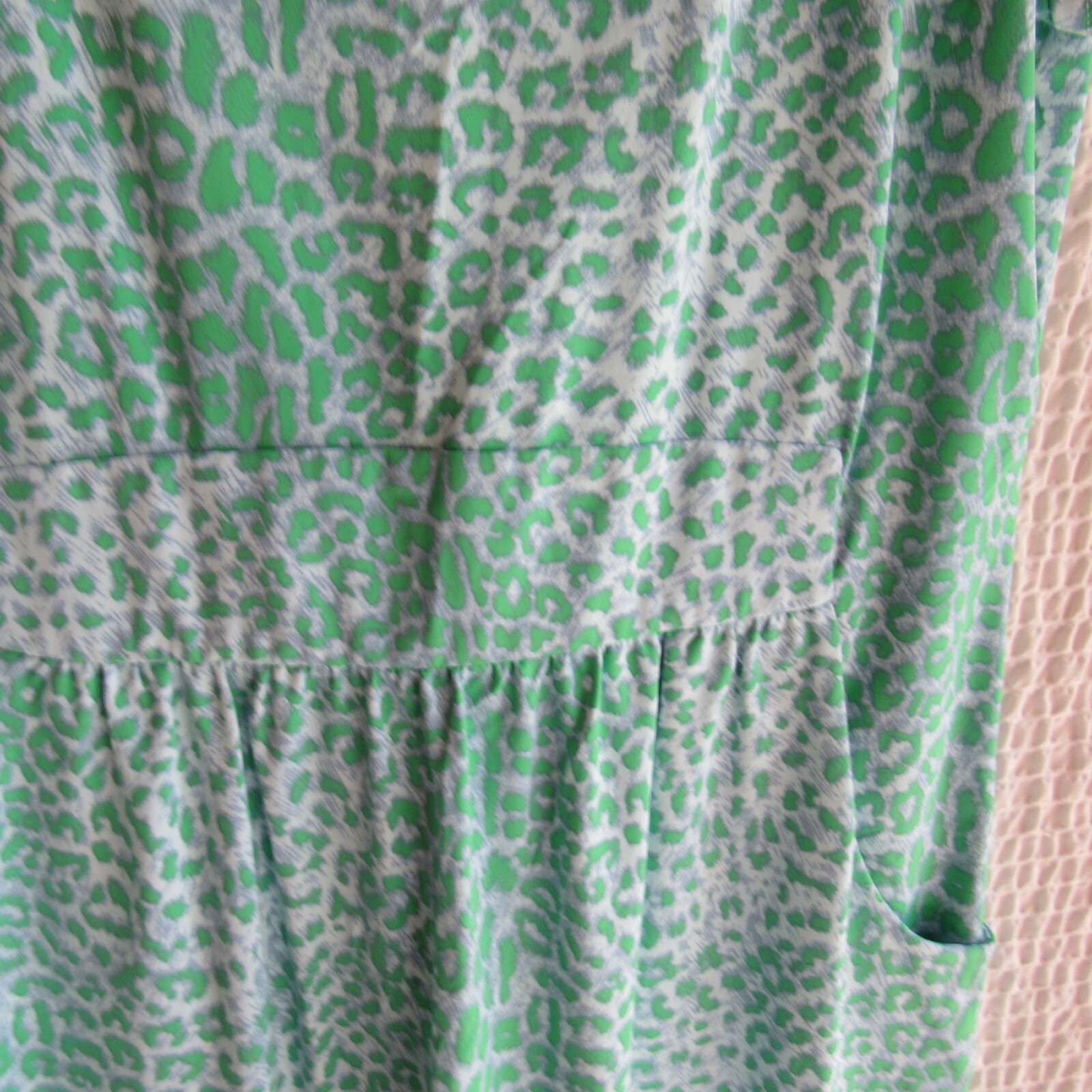J. McLaughlin Dress M 2 Bundle Blue Green Short Slv Pockets Catalina Cloth