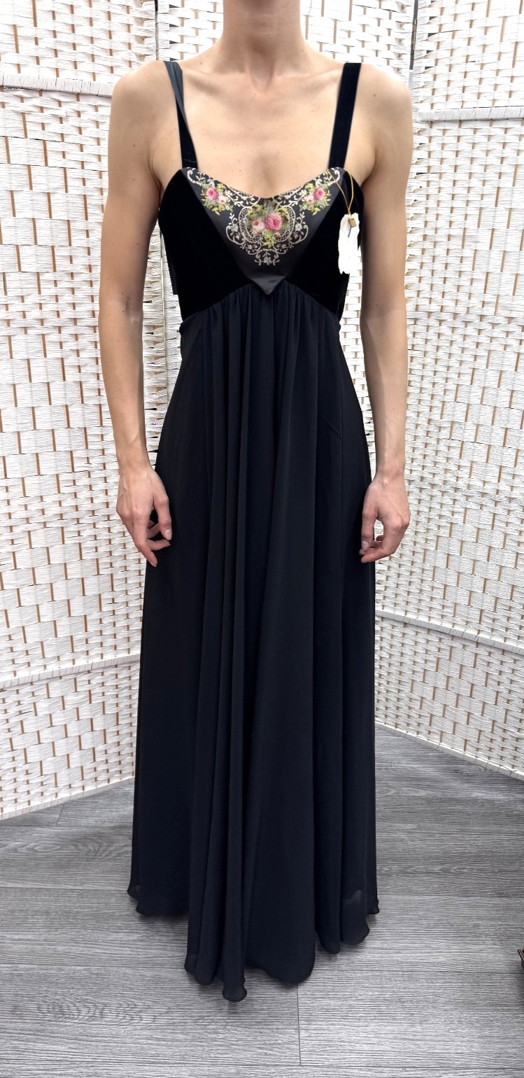 Michal Negrin Full Length Black Summer Dress Size – S –