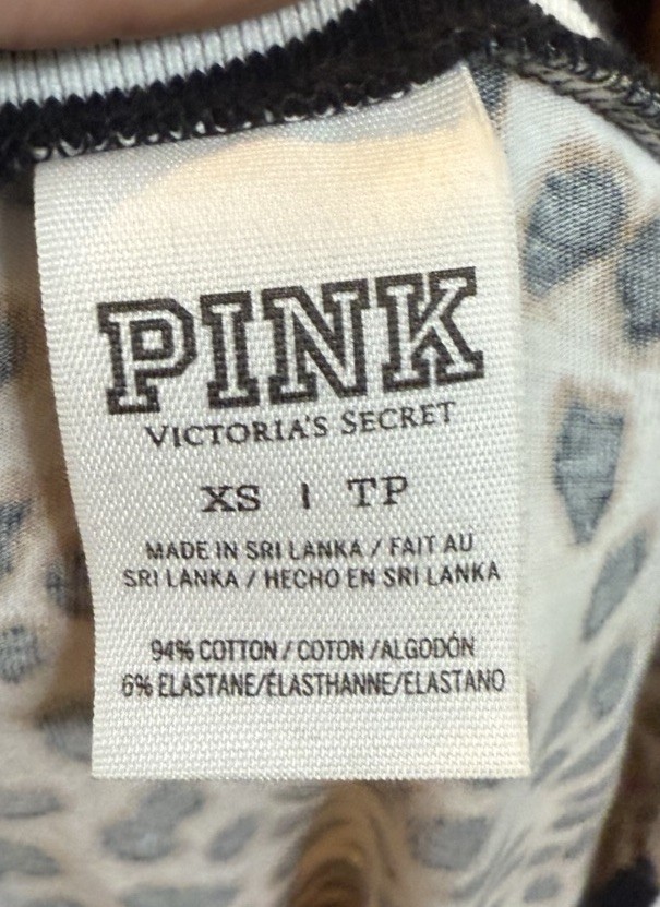 PINK Victoria’s Secret Leopard Print Skater Dress Racerback Logo XS Cotton Blend