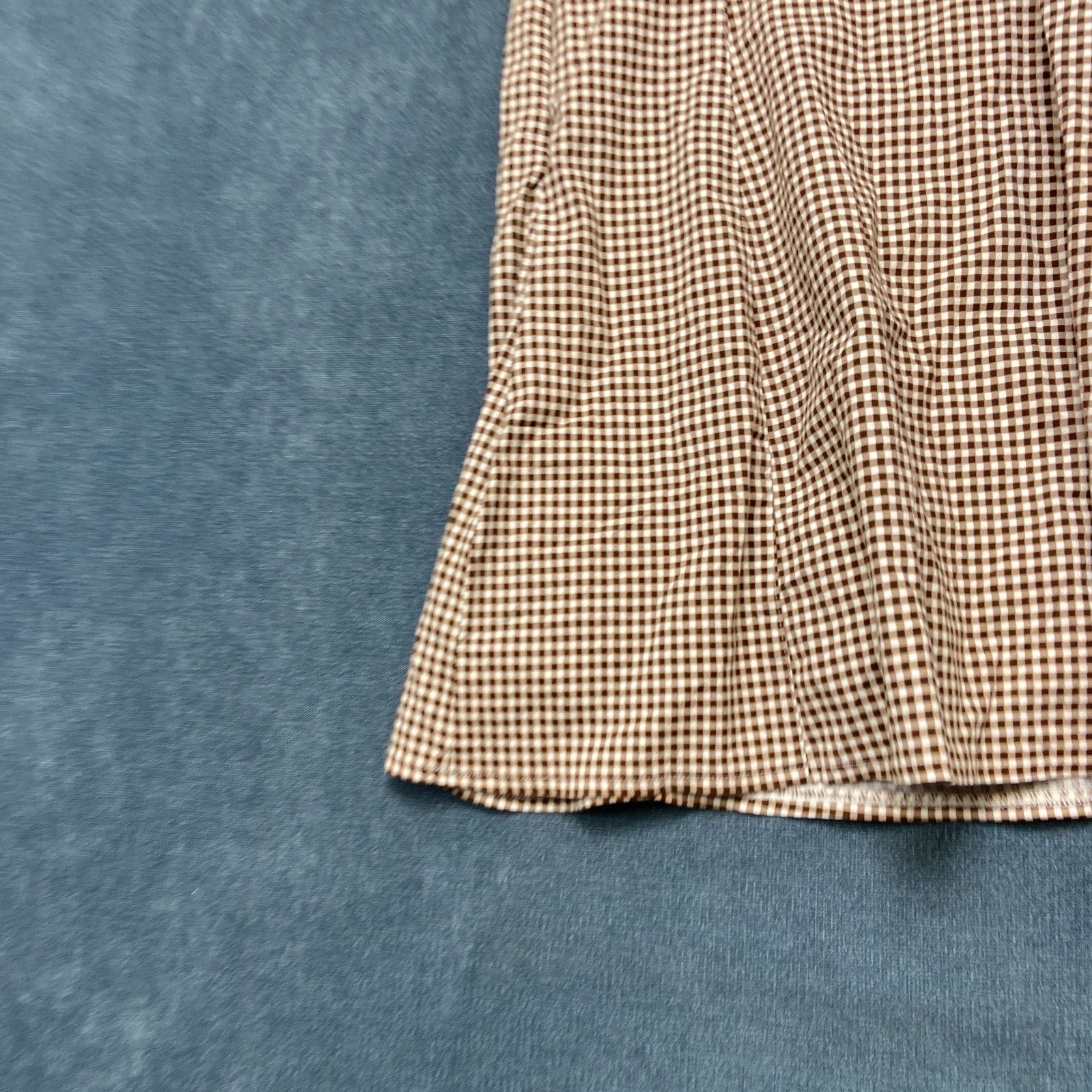 Abercrombie & Fitch Tweed Split Mini Dress Women Small Brown Lined Gingham Check