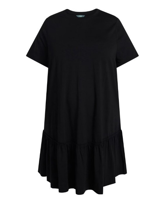 New NWT Terra & Sky Women’s Plus Size Tier Tee Black Dress with Short Sleeves 4X