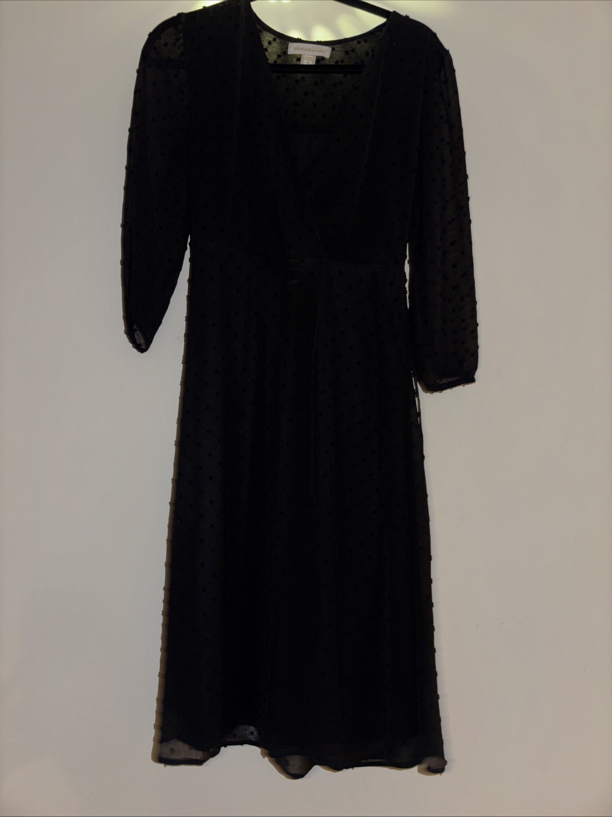 Monteau Black Dress Perfect For Any Occasion Long Sleeve Size M