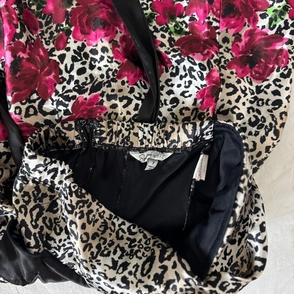 2000s Speechless strapless babydoll leopard print dress