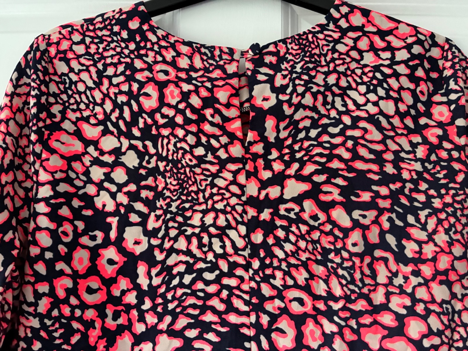 Topshop Neon Leopard Print Shift Dress – size 10