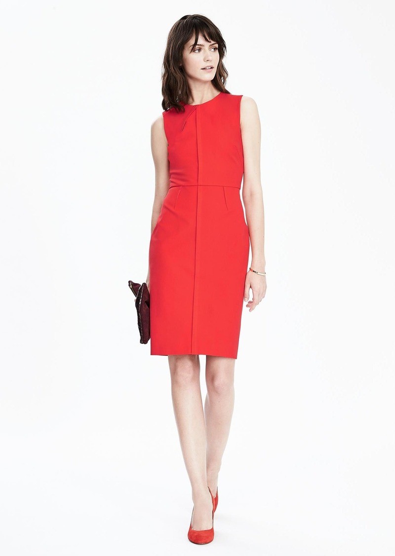 NEW Banana Republic Womens Classic Holiday Red Sheath Shift Dress 10 M $140 NWT