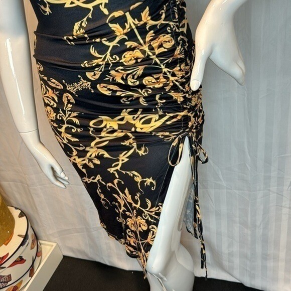Sexy Bodycon Side Split Folds Drawstring Fashion Streetwear Casual M