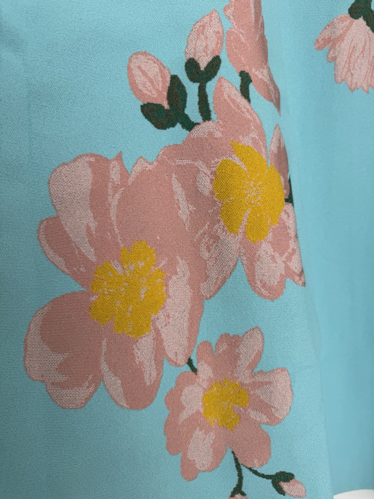 Final Price Carolina Herrera Floral Printed Fit Flare Midi Dress Blue 3XL $2390