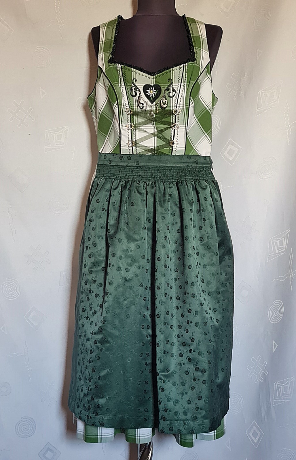 DRESS VINTAGE SPIETH&WENSKY TYROL OKTOBERFEST DIRNDL PLAID WOMENS US 12 EU 40